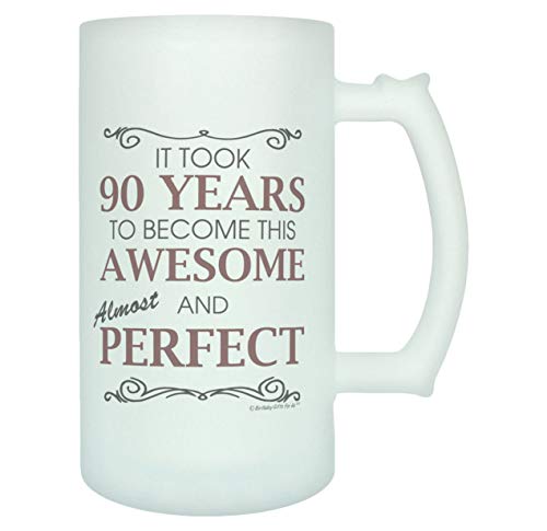 Funny Almost Perfect 90 Year Old Frosted Beer Mug