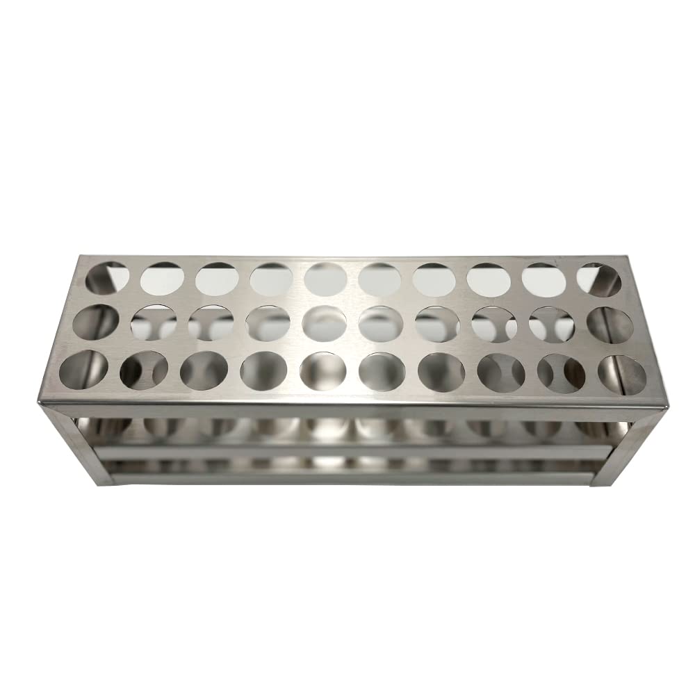 KENZIUM - 2 x Portaprovette | 50 Fori | Per Tubi di Diametro Inferiore o Uguale a 17 mm | Plastica Polistirolo | Ideale per Laboratorio e Scuola