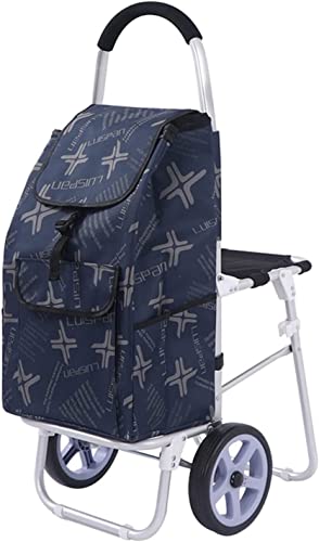 Einkaufstrolley Klappbar Utility Shopping Trolley Faltbarer Einkaufswagen For Lebensmittel, Rollender Allzweck…