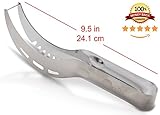 Supreme Watermelon Slicer By Fucella | 100% Stainless Steel Melon Cutter Tongs | Ergonomic Grip & Lightweight Construction | Fast & Safe Fruit Slicer Server | For Cantaloupes, Honeydews & More