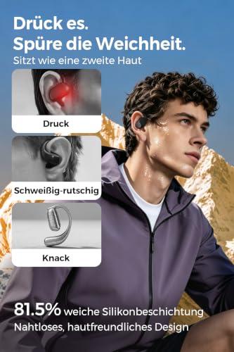 SoundPEATS GoFree 2s Open‑Ear Sport Bluetooth Kopfhörer, Schwarz – Ansicht 5