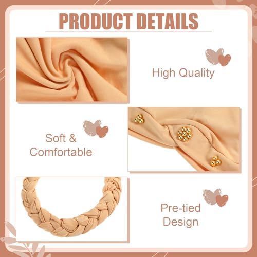 Image of 6 Pieces Turbans for Women Turban Head Wraps for African Black Women Headscarf Cap Beanie Wrap Braided