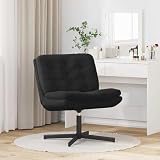 Homgoday Poltrona Relax con Base Girevole Nero 63 x 75 x 76 cm Velluto