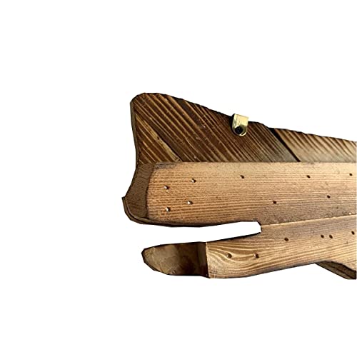 Yumbor Rustic Wooden Nautical Hanging Handcarved Whale Wall Decor, Distressed Whale Wall Sculpture Indoor Outdoor Beach Themed Decoration 16''H #TOP4