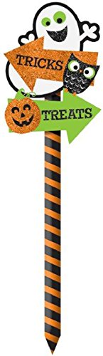 Amscan Pumpkin Yard Stake, Halloween Decoration 21 1/2' x 6', Multicolor 190289