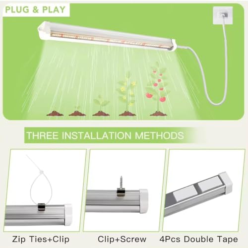 Image of Aluminium LED Grow Lights 2Ft 40W=10W x 4 for Indoor Plants, Full Spectrum (Plug and Play)(Energy efficient) Pack of 4