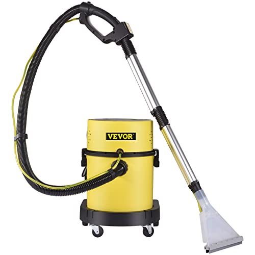 VEVOR 4in1 Waschsauger Nass-/Trockensauger 1200W Teppichreiniger Nasssauger 20L Kapazität Polsterreiniger Gerät HEPA&Schwamm Filter Industriestaubsauger 17Kpa Ideal für Haus Hof Garage Werkstatt, Gelb