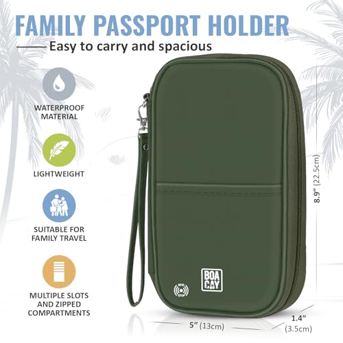 Travel Document Organizer with RFID, Family Passport Holder, Wallet for Women & Men, Portable & Waterproof Case for Cards, Boarding Pass, Money - Image 5