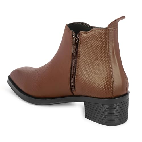 Image of Men's Chelsea Boots with Zipper closure | Croc Textured Leather | Cuban Heel | Italian Design | TPR Sole | Cushioned Insole