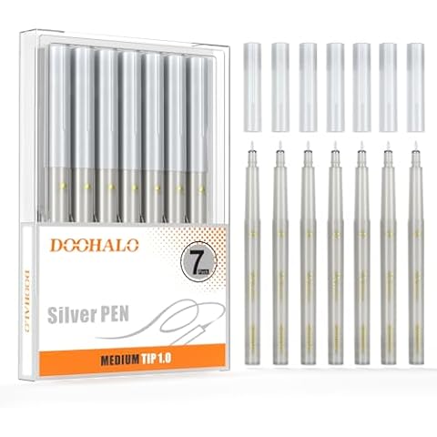 DOOHALO Metallic Pens Gold Silver Marker for Cricut 3/Maker/Explore 3/Air 2/Air Machine 1.0 Medium Point Tips for Drawing Writing Cover
