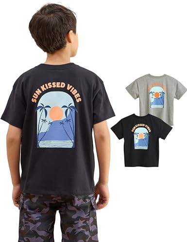 Image of Amazon Brand - Symbol Boys 100% Cotton Oversized Graphic Printed Half Sleeves T-Shirt | Age 6-14 Years