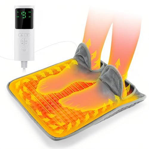 Chauffe-pieds électrique - Coussin chauffant pour les pieds avec 4 minuteries hiver