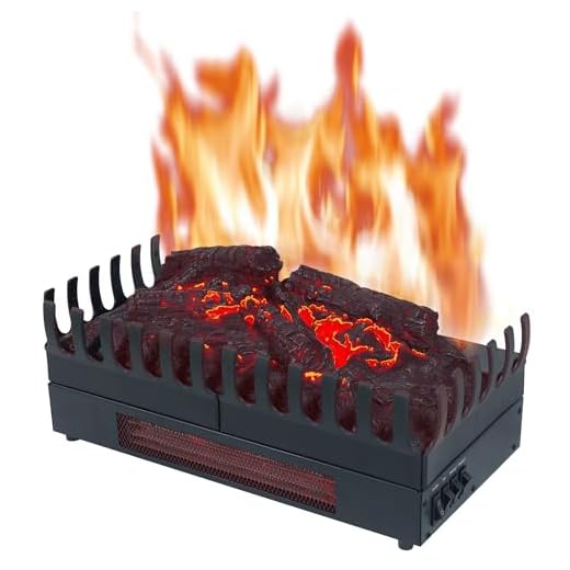 CHEMIN'ARTE Chimenea eléctrica con Efecto Llama Leds, Chimenea Decorativa, con calefacción, bajo Consumo, Inserto de Chimenea, 45x23x24cm