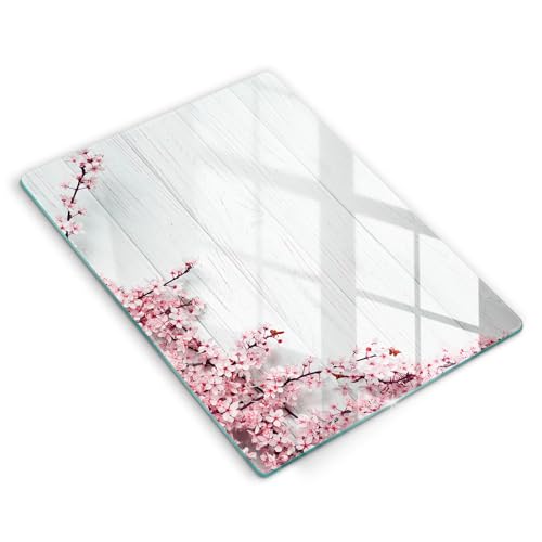 Plaque induction protection 40x52cm Wallfluent en verre - Fleurs sur les planches