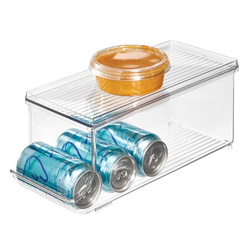 iDesign Soda Can Organizer with Lid for Pantry or Refrigerator - Clear - Made in USA