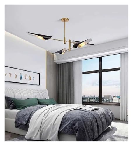 Lustre LED 6 lumières moderne blanc et noir à éclairage de plafond