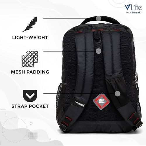 Image of ACEPACK Global 25.91 Liters Water Repellant 17.32 inch Laptop Backpack With Rain Cover For Casual, Outdoor, Office Or Daily Use (Black)