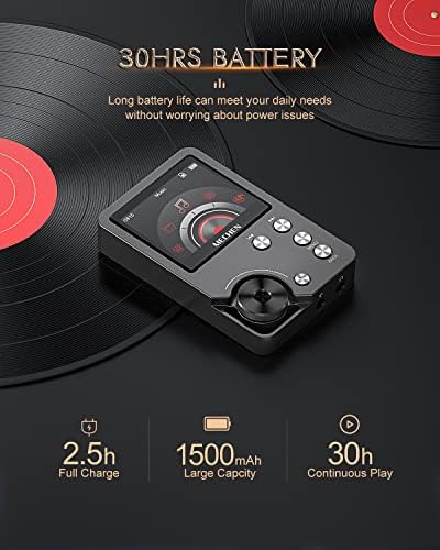 MP3 Player, MECHEN Lossless DSD High Resolution Portable Digital Audio Music Player with 64GB Memory Card, DAC HiFi Lossless Audio PlayerSupport up to 256GB