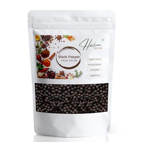 Image of Heirloom Spices Black Pepper 200 grams|Whole Natural From Kerala | Kali Mirch, Premium Pepper, Whole Peppercorn