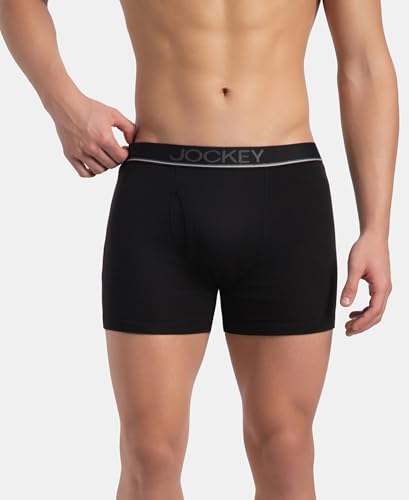 Image of Jockey 8009 Men Super Combed Cotton Rib Solid Boxer Brief with Ultrasoft and Durable Waistband (Pack of 3)