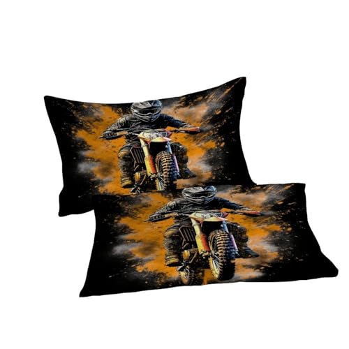 Housse de couette motocross grand lit 220x240 pour chambre enfant motard