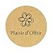 48 STICKERS Autocollants Kraft cadeaux 'Plaisir d'Offrir' - Fleur rustique Mariage étiquettes,40MM ROND labels pour faveurs de Mariage/Baptême/Noë/cartes/dragees/Sac de fête- UNI 313