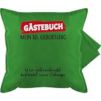 Kissenbezug 'Gästebuch – 18. Geburtstag' – 50x50 Cm, Aus Recycelter Baumwolle – Witziges Geschenk Für Jungs & Mädchen