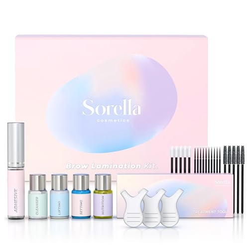 Brow Lamination Kit | Professional Eyebrow Lamination | DIY At Home Keratin Brow Lift Kit for Fuller Thicker Brows | Easy to Use Long Lasting | Includes Instruction & Tools | SORELLA COSMETICS