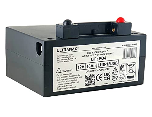 ULTRA MAX Ultramax 18-27 Hole Lithium Phosphate (LiFePO4) Golf Battery for Greenhill/Golfstream with USB Port - Image 3