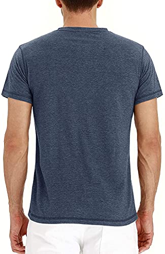 Sailwind Mens Henley Short/Long Sleeve T-Shirt Cotton Casual Shirt Us Small Vg Navy Blue #TOP2