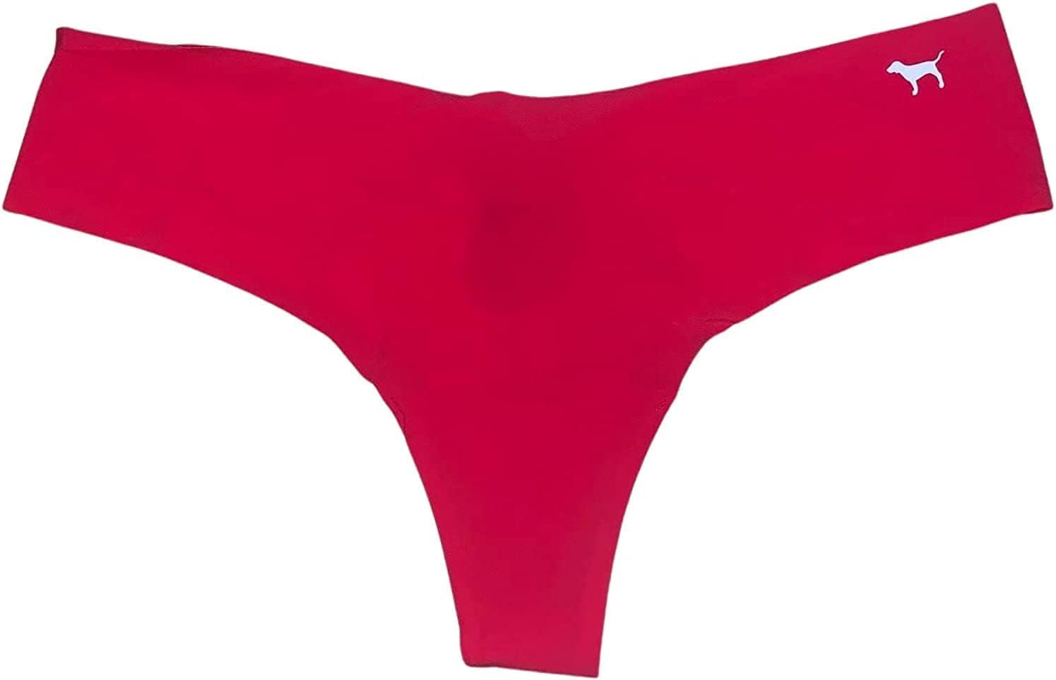Victoria's Secret Pink No Show Thong Panty/Underwear Red Pepper New