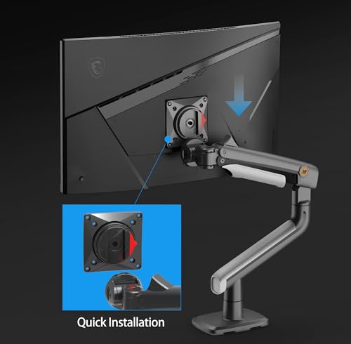 NB Ergonomic Gaming Monitor-Arm for Flat/Ultrawide/Curved Monitors 27\'\' to 50 inch, Heavy Duty Mount Load up to 18 kg, VESA 75/100 mm Monitor-Mount A5