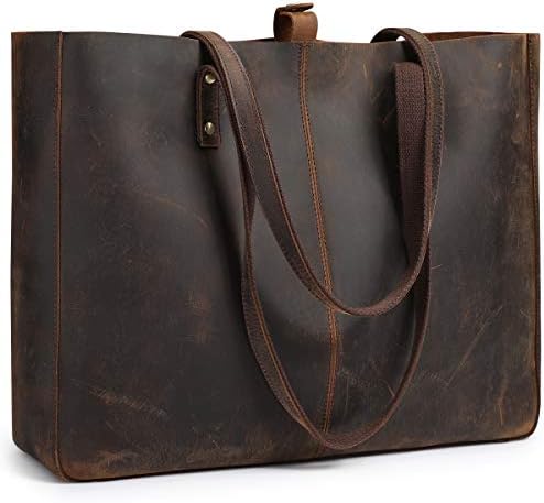 S-ZONE Genuine Leather Shoulder Tote Bag for Women Large Handbag Work Purse S-ZONE Genuine Leather Shoulder Tote Bag for Women Large Handbag Work Purse