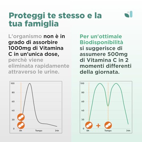 Vitamina C D Zinco, Masticabile gusto Arancia, per Bambini ed Adulti, Vitamina C 1000mg, Vitamina D3 2000 UI e Zinco 5mg in 2 cpr, WE Salus - 4
