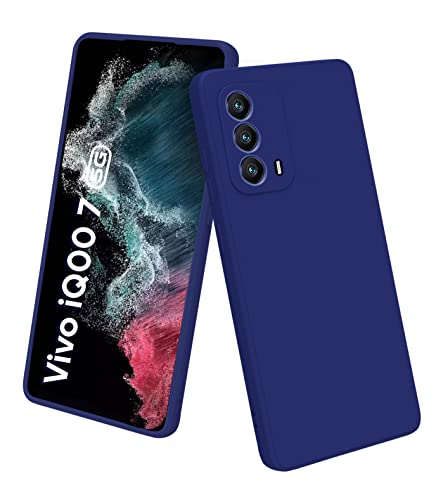 Image of TRUEUPGRADE Liquid Silicone iQOO Z6 Pro | Vivo T1 Pro 5G Back Cover Case| Microfiber Inside | 360 Degree Protection Back Cover Case for iQOO Z6 Pro | Vivo T1 Pro 5G - Blue