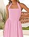 ZESICA Women's Summer Sleeveless Halter Midi Dress 2026 Off Shoulder High Waist Flowy Beach Wedding Guest Long Dresses Pink Small