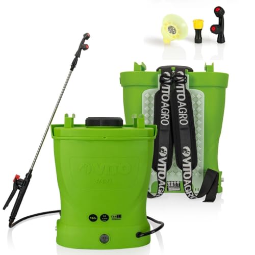VITO - Pulvérisateur de Jardin 16L à Batterie Pulvérisateur Electrique 12V/8AH, 6 Bars, Autonomie 4h - Buses, Chargeur et Lance Télescopique Inclus -...