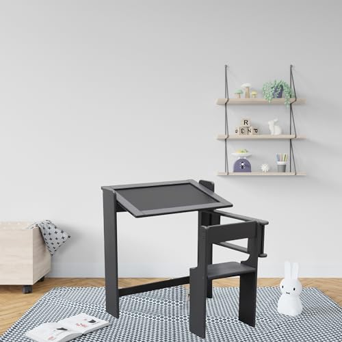 Pupitre pizarra plegable Aranaz gris para evitar manchas en las paredes 3