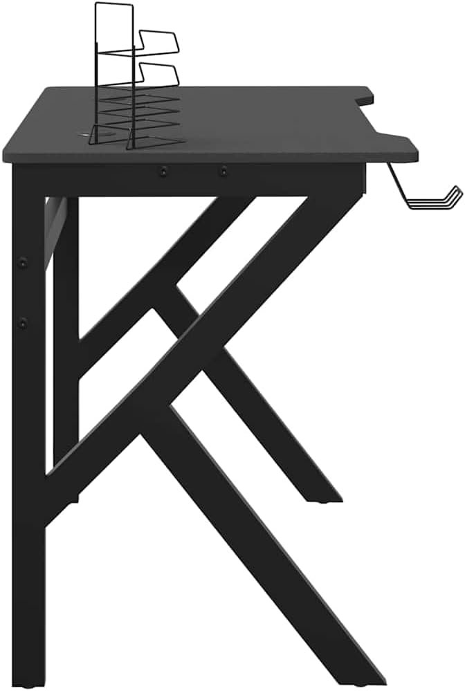 vidaXL Gaming Desk Black Engineered Wood 35.4 in x 23.6 in x 29.5 in
