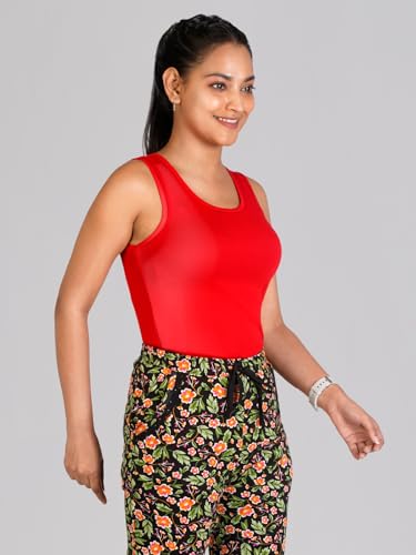 Image of Rupa Colors Playsure Solid 100% Combed Cotton Rib Fabric, Women's Standard Fit Tank Top, Sleeveless Pack of 1
