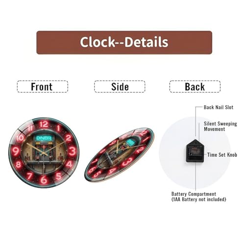Reloj de Pared Redondo de Vidrio Templado 12 Pulgadas miniatura 7