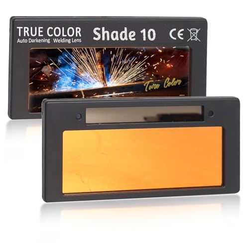 Image of Auto Darkening Welding Lens, Shade 10 True Color Welding Lens Gold 2x4 1/4 Welding Lense for Sugar Scoop Welding Hood or Pancake Welding Hood