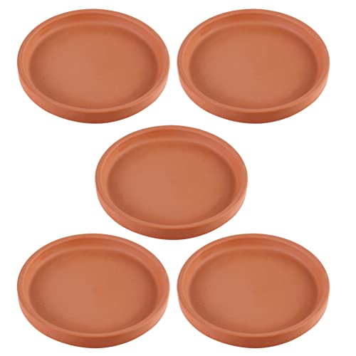 Image of 5 Pack Terracotta Plant Saucer 3 Inch, Small Clay Pot Saucers for Indoor Ourdoor Flower Pots, Round Ceramic Planter Trays for Succulents, Unglazed Drainage Drip Base for Potted Plants