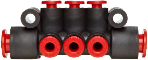 SMC KM11-03-09-6 PBT Push-To-Connect Tubing Manifold, 2 Inlets-5/16", 6 Outlets-5/32" Tube OD - Thumbnail 2