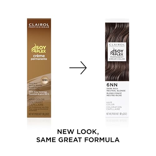 Image of Clairol Professional Permanent Cream Hair Color | 100% Gray Coverage | Blonde, Brown, Black, & Red-Violet Shades | Deep Conditioning & Fade Resistant Results