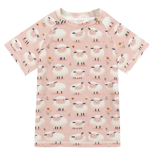 Bathing Suit Kids Short Sleeve Big Girls Swimsuit 7T Cartoon Sheep