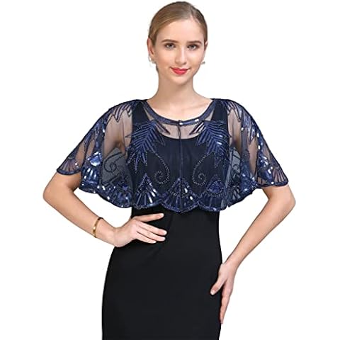 Châle GIBZ Femme Vintage Étole Bleu Cover