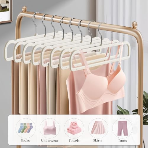 Image of Pants Hangers Space Saving, 12 Pack Velvet Hangers for Closet, Strong Durable Non Slip Slim Clothes Hanger, Ultra Soft Flocked Hanger for Pants, Shirts, Bra, Shorts