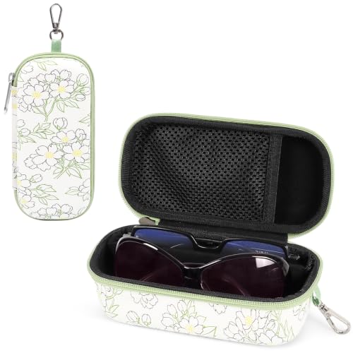 Image of Bukere Double Eyeglasses Case with Adjustable Slots, EVA Hard-shell Travel Dual Glasses Sunglasses Organizer for Men Women