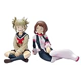 MABAIUDE 2pcs Toga Himiko and Ochako Uraraka Figure Statue, 10cm Anime Toga Figure MHA Ochako, PVC Handmade Collectible Desktop Decoration Gifts